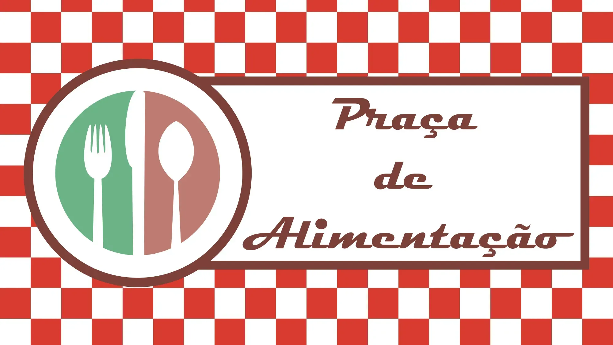 Banner praça de alimentação.