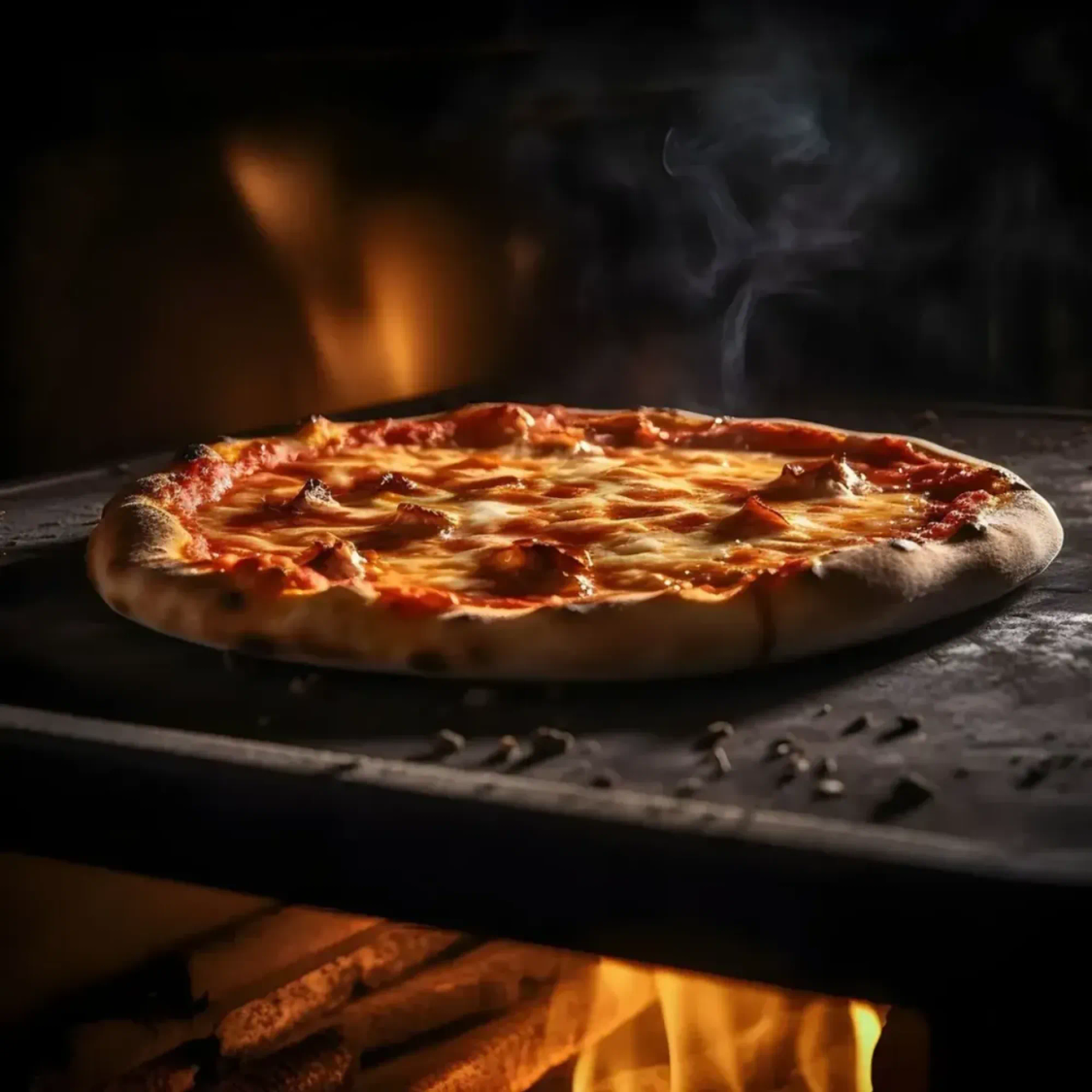 Ilustração de Pizza feita no forno a lenha. Ilustração de Pizza feita no forno a lenha.