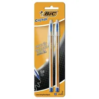 Caneta BIC azul.