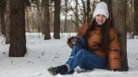 Modelo na neve.